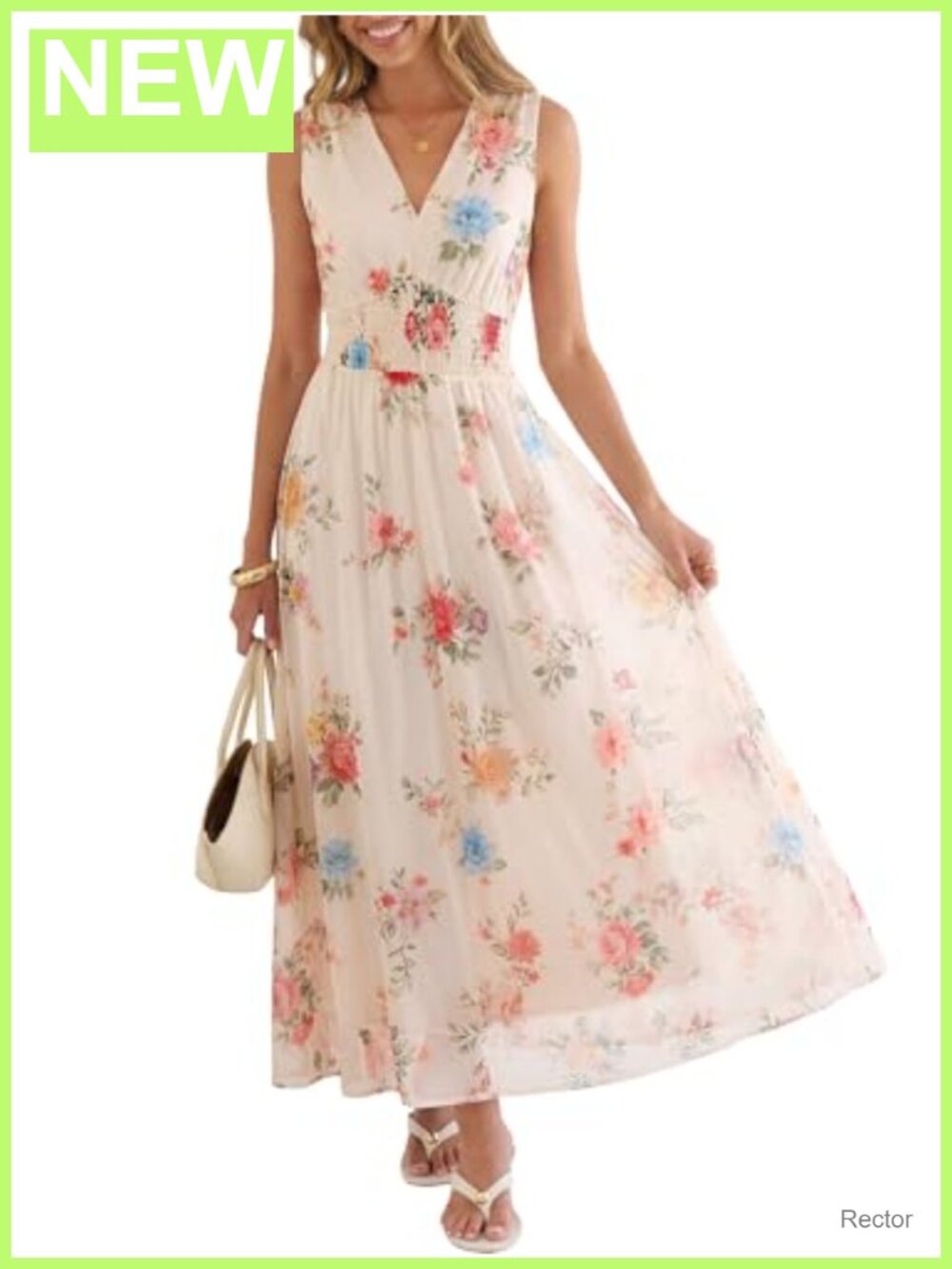 Floral Tulle Maxi Dress Wedding Guest A-Line Sleeveless V-Neck Regular Fit